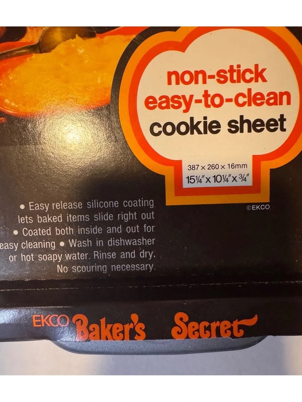 Vintage EKCO Baker's Secret Non-Stick Cookie Sheet 15¼ x 10¼ x ¾ Inches